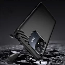 Xiaomi Redmi 12C Telefontok - Carbon Fiber fekete szilikon tok-2