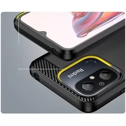 Xiaomi Redmi 12C Telefontok - Carbon Fiber fekete szilikon tok-4