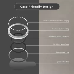 iPhone 12 kameralencse védőkeret- Diamond - üveg-1