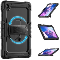Lenovo Tab M10 Plus 10,6 coll Tablettok (3. gen, TB125FU, TB128XU) - SOLID360 ütésálló, kitámasztható, fekete tablet tok-3