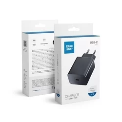 BlueStar Telefon töltő - Type-C (USB-C) fekete hálózati töltőfej, 25W/3A-3