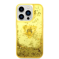 iPhone 14 Pro Telefontok - Guess Liquid Glitter - kemény hátlaptok - Sárga-3