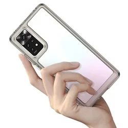 Xiaomi Poco X5 5G Telefontok - átlátszó hátlap tok, fekete szilikon kerettel-1