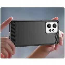 Xiaomi Redmi Note 12 4G / LTE Telefontok - Carbon Fiber fekete szilikon tok-1