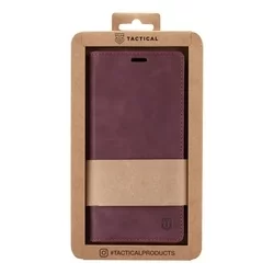 iPhone 13 Pro Telefontok - Tactical Xproof burgundi szilikon keretes mágneses könyvtok-1