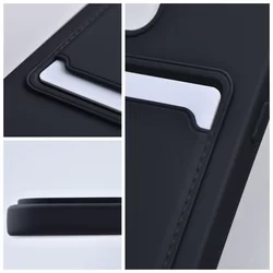 Xiaomi Redmi 12C Telefontok - Forcell Card - fekete kártyatartós szilikon hátlap tok-3