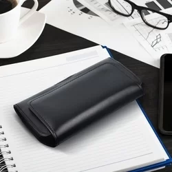 ROYAL Telefontok - fekete övre erősíthető univerzális bőr tok (15,5 × 7 × 1,5 cm)-6