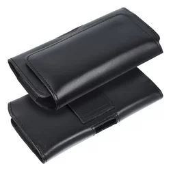 ROYAL Telefontok - fekete övre erősíthető univerzális bőr tok (16,5 × 8,5 × 1,5 cm)-1