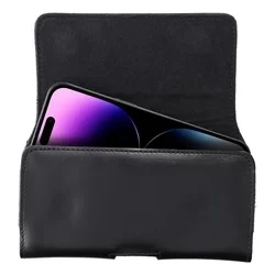 ROYAL Telefontok - fekete övre erősíthető univerzális bőr tok (17 × 9 × 1,5 cm)-2