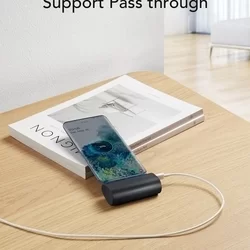 VEGER PlugOn Powerbank - fekete powerbank beépített Type-C (USB-C) csatlakozóval, 5000mAh, LED kijelzés-4