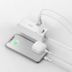 Baseus Compact Telefon töltő - 2USB portos fehér hálózati töltőfej, 10.5W-7