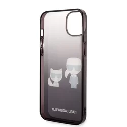 iPhone 14 Plus Telefontok - Karl Lagerfeld - K&C - fekete- átlátszó hátlap tok-4