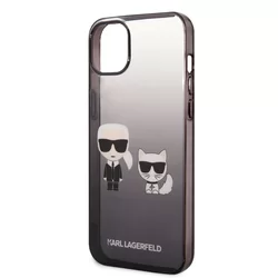 iPhone 14 Plus Telefontok - Karl Lagerfeld - K&C - fekete- átlátszó hátlap tok-2