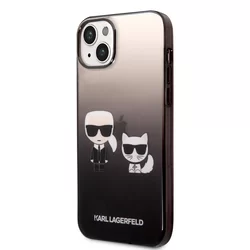 iPhone 14 Plus Telefontok - Karl Lagerfeld - K&C - fekete- átlátszó hátlap tok-3