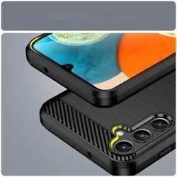 Samsung Galaxy A14 4G / LTE (A145) Telefontok - Carbon Fiber fekete szilikon tok-2