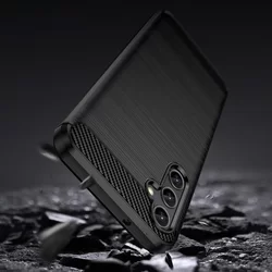 Samsung Galaxy A14 4G / LTE (A145) Telefontok - Carbon Fiber fekete szilikon tok-4