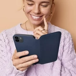 Xiaomi Redmi A2 Telefontok - Dual Pocket - kék mágneses átlátszó szilikon keretes könyvtok-4