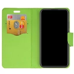 Realme 10 Telefontok - FANCY kék / zöld szilikon keretes könyvtok-1
