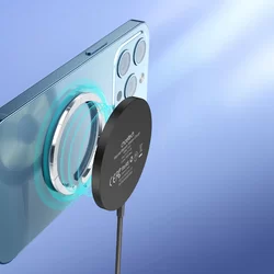 Choetech T518 Telefon töltő - fekete vezeték nélküli (Wireless) töltőpad 2A/15W + Type-C (USB-C) kábel-2