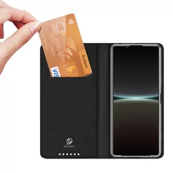 Telefontok Sony Xperia 5 IV 5G - Dux Ducis fekete flipcover tok-2