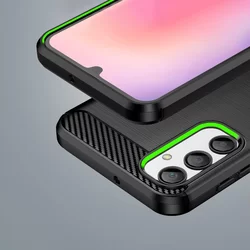 Samsung Galaxy A24 4G / LTE Telefontok - Carbon Fiber fekete szilikon tok-2