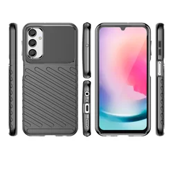 Samsung Galaxy A24 4G / LTE Telefontok - Thunder fekete ütésálló szilikon hátlap tok-1