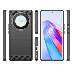 Honor Magic5 Lite Telefontok - Forcell Carbon fekete szilikon tok-2