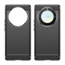 Honor Magic5 Lite Telefontok - Forcell Carbon fekete szilikon tok-1