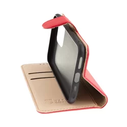 T Phone 5G Telefontok - Tactical Field piros szilikon keretes könyvtok mágneses ráhajtófüllel-1