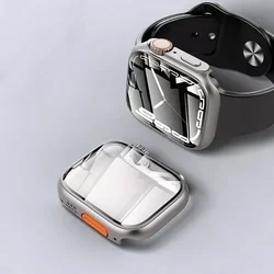 Okosóra védő tok - Tech-Protect Defense360 - ezüst/narancs műanyag/üveg védő tok Apple Watch 4/5/6/SE (44mm) okosórához-1