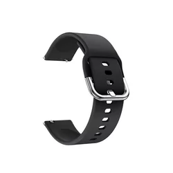 Okosóra szilikon szíj - Samsung Galaxy Watch Active 2 (20mm) okosóra szíj - fekete -1