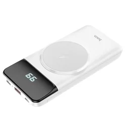 HOCO J76 Powerbank - fehér powerbank 10000mAh, MagSafe töltés, USB / Type-C / MicroUSB-1