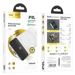 HOCO J76 Powerbank - fehér powerbank 10000mAh, MagSafe töltés, USB / Type-C / MicroUSB-3