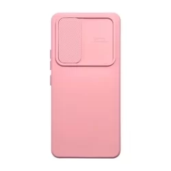 Samsung Galaxy A34 5G Telefontok - Slider csúsztatható kameravédős pink szilikon hátlap tok-1