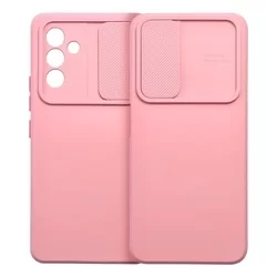 Samsung Galaxy A34 5G Telefontok - Slider csúsztatható kameravédős pink szilikon hátlap tok-2