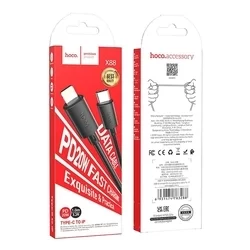 HOCO X88 Kábel - Lightning / Type-C (USB-C) fekete gyorstöltő kábel 1m, 2,4A-2