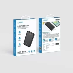 VEGER A10 Powerbank - fekete power bank 10000 mAh töltő, LED kijelzővel-2