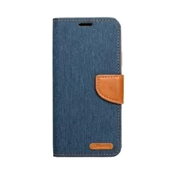Xiaomi Poco X5 Pro 5G Telefontok - Canvas kék mágneses szilikon keretes könyvtok-1