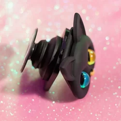 Telefontartó pop holder, tükörrel - Fekete Macska Popper-8