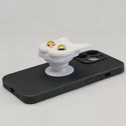 Telefontartó pop holder, tükörrel - Fehér Macska Popper-5
