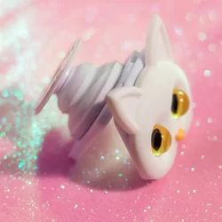 Telefontartó pop holder, tükörrel - Fehér Macska Popper-9