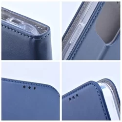 Motorola Moto G72 Telefontok - Smart Magnetic kék szilikon keretes mágneses könyvtok-5