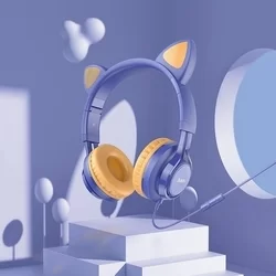HOCO W36 - sötétkék vezetékes fejhallgató (3,5 mm jack) - Headset-2