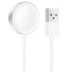 Apple Watch HOCO CW39 okosóra töltő - mágneses fehér, USB kábel, 1,2m-1