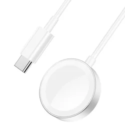 Apple Watch HOCO CW39C okosóra töltő - mágneses fehér, Type-C (USB-C) kábel, 1,2m-1