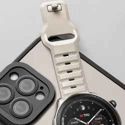 Okosóra szilikon szíj - Samsung Galaxy Watch 3 (41 mm) - Tech- protect IconBand Line - homok szilikon szíj (szíj szélesség: 20 mm)-1