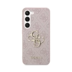 Samsung Galaxy S23 Telefontok - Guess Guess Metal Logo Hátlaptok - Pink-1