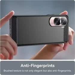Honor 90 Lite 5G Telefontok - Carbon fekete szilikon tok-2