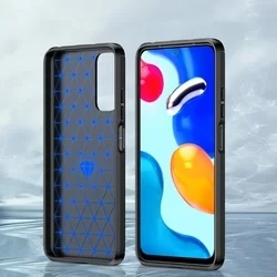 Xiaomi Redmi Note 11S Telefontok - Carbon Fiber fekete szilikon tok-1