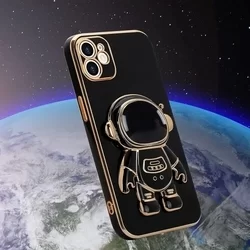 iPhone 11 Telefontok - Asztronauta - fekete/arany szilikon hátlap tok, kitámasztóval-5